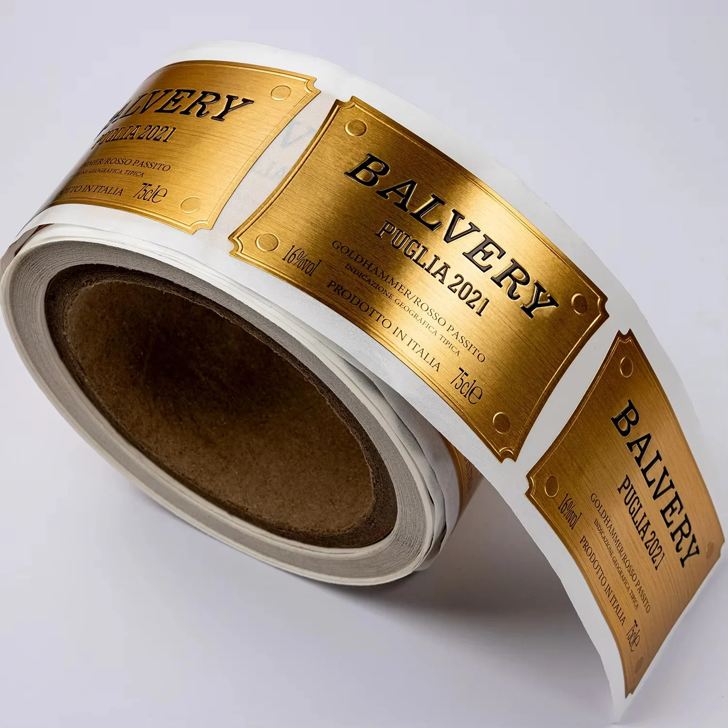 ملصقات ورقية معدنية منقوشة برقائق ذهبية | ملصقات مخصصة لزجاجات النبيذ والبيرة | ملصقات لاصقة للتغليف الراقية #3