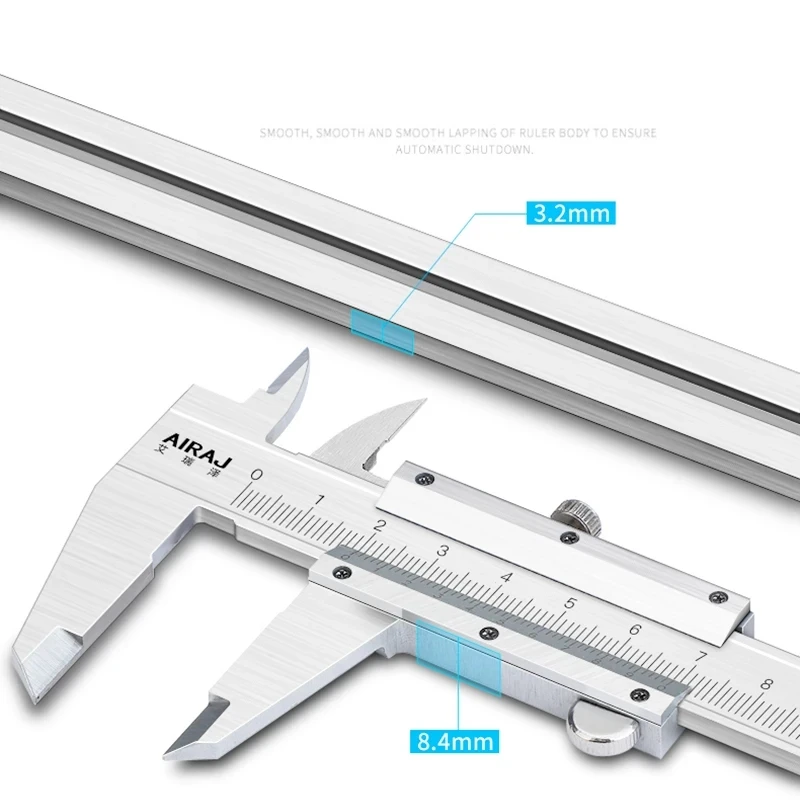 AIRAJMeasuring Tool Stainless Steel Caliper 150mm Messschieber Paquimetro Measuring Instrument Vernier Calipers Gauge Micrometer