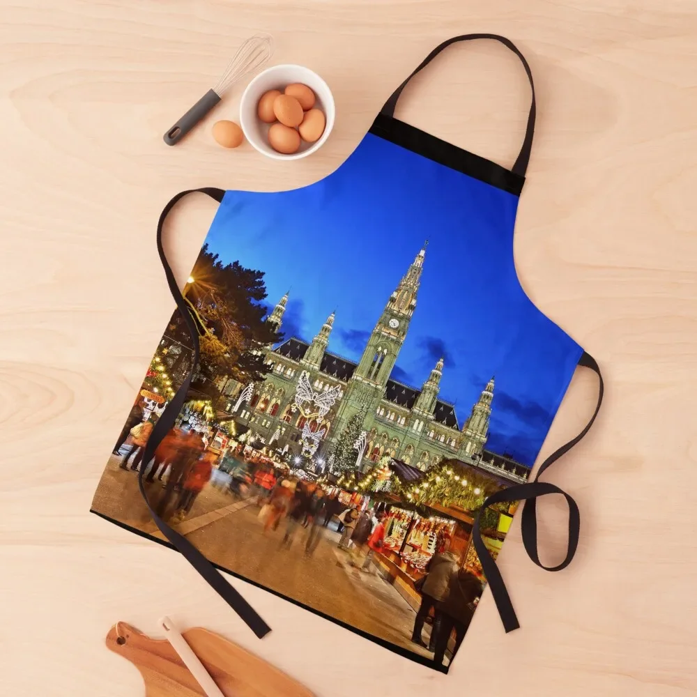 

Christmas market in Vienna Apron Chef Uniform kitchen girl For Home Accessories Kitchen Handle For Women Apron