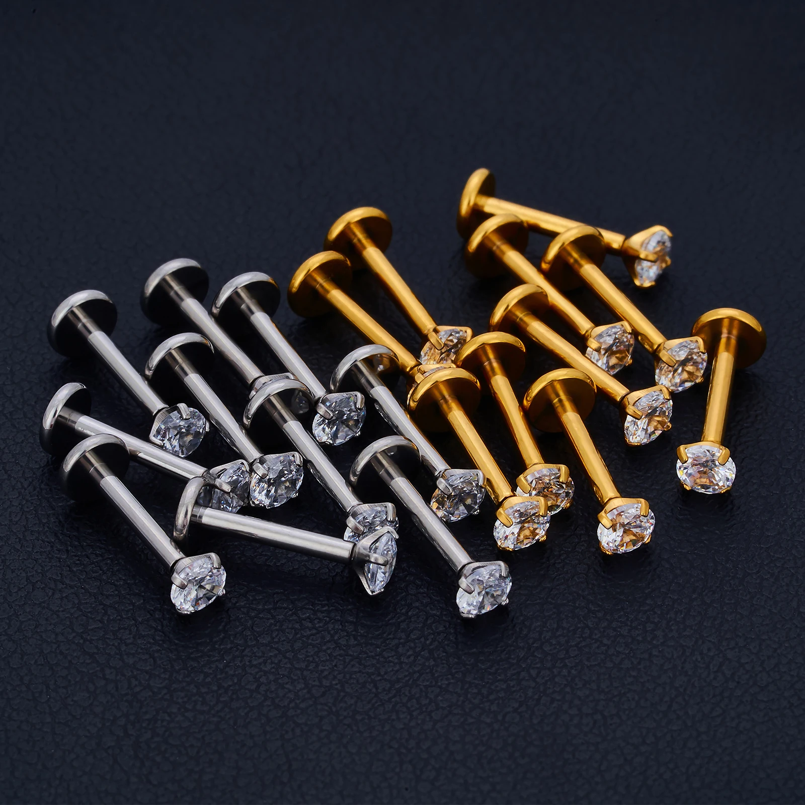 10pcs G23 Titanium Labret Piercing Lip Ring 16G Internal Thread Nose Stud Earring Tragus Helix Cartilage Piercing Women Jewelry