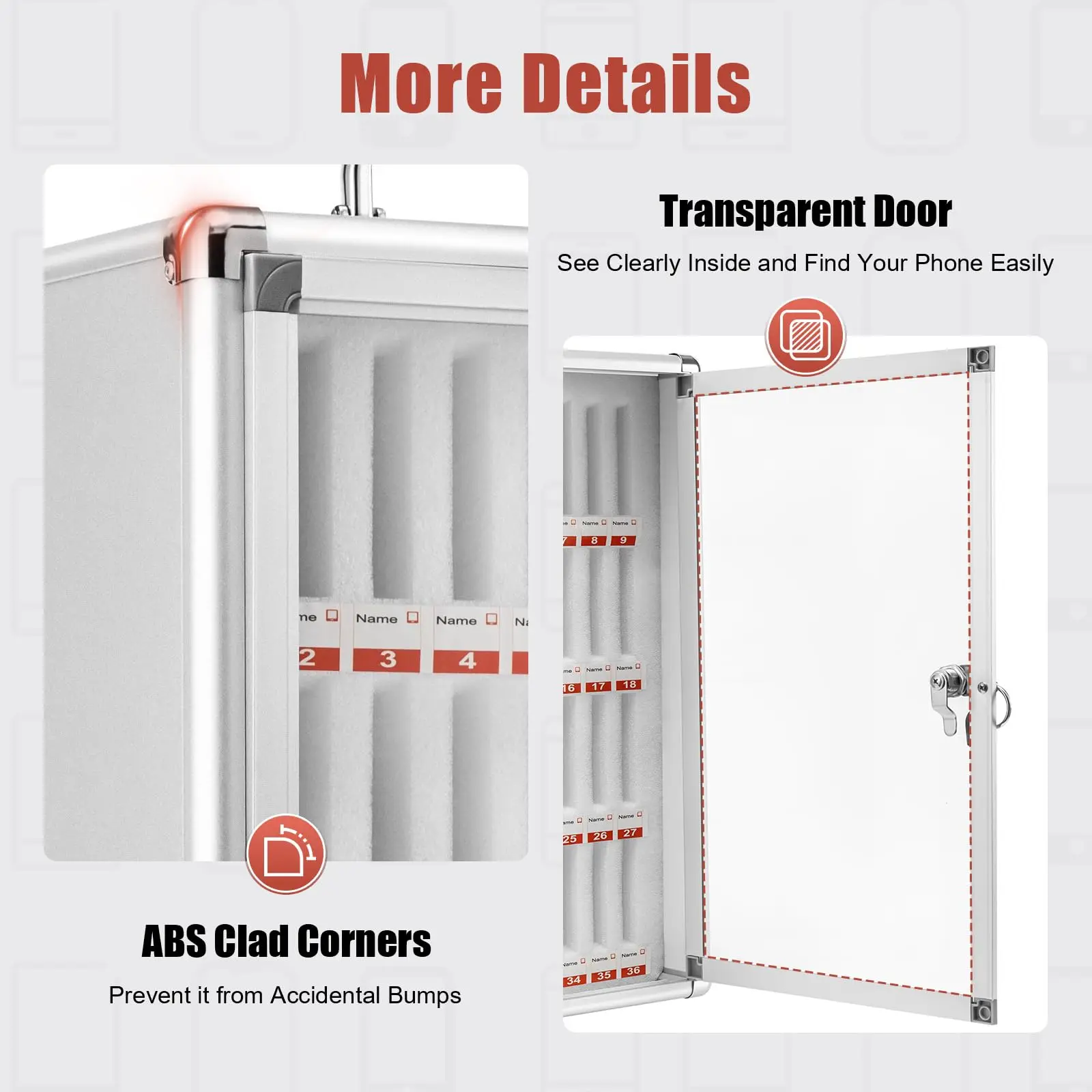 Замок для сотовых телефонов из алюминиевого сплава Шкаф для хранения сотового телефона с предохранительным замком Настенный шкафчик для мобильного телефона для классного сотового телефона S