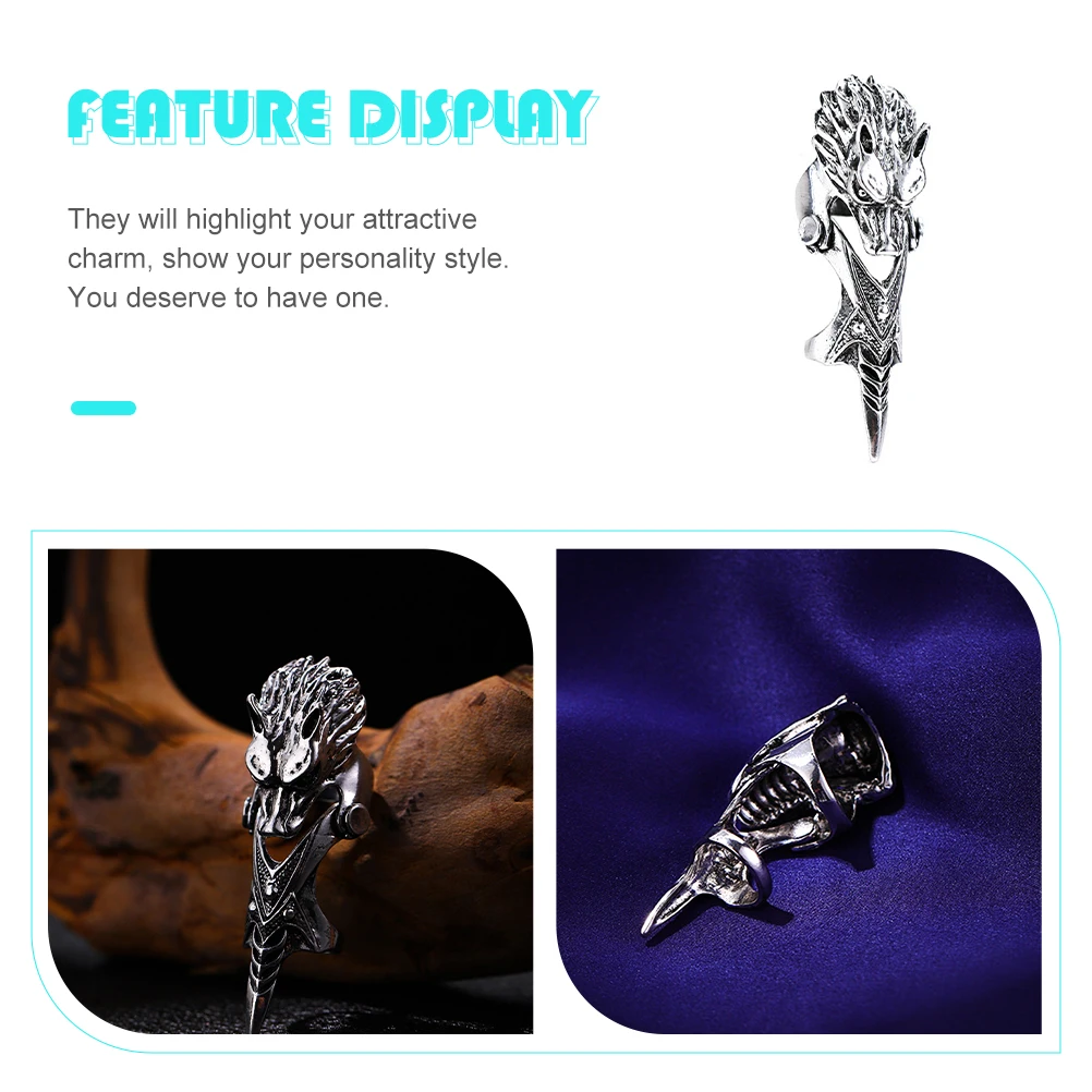 

Exaggerated Finger Joint Ring Hip Hop Full Punk Style Alloy Rings Hip Hop Ring Long Fingernail Man Novel Cool
