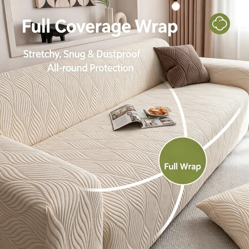 Stretch Sofa Cover Slipcover for 1/2/3/4/5 Seater,Thick Cozy Non-Slip Furniture Couch Protector, Machine Washable Universal Fit