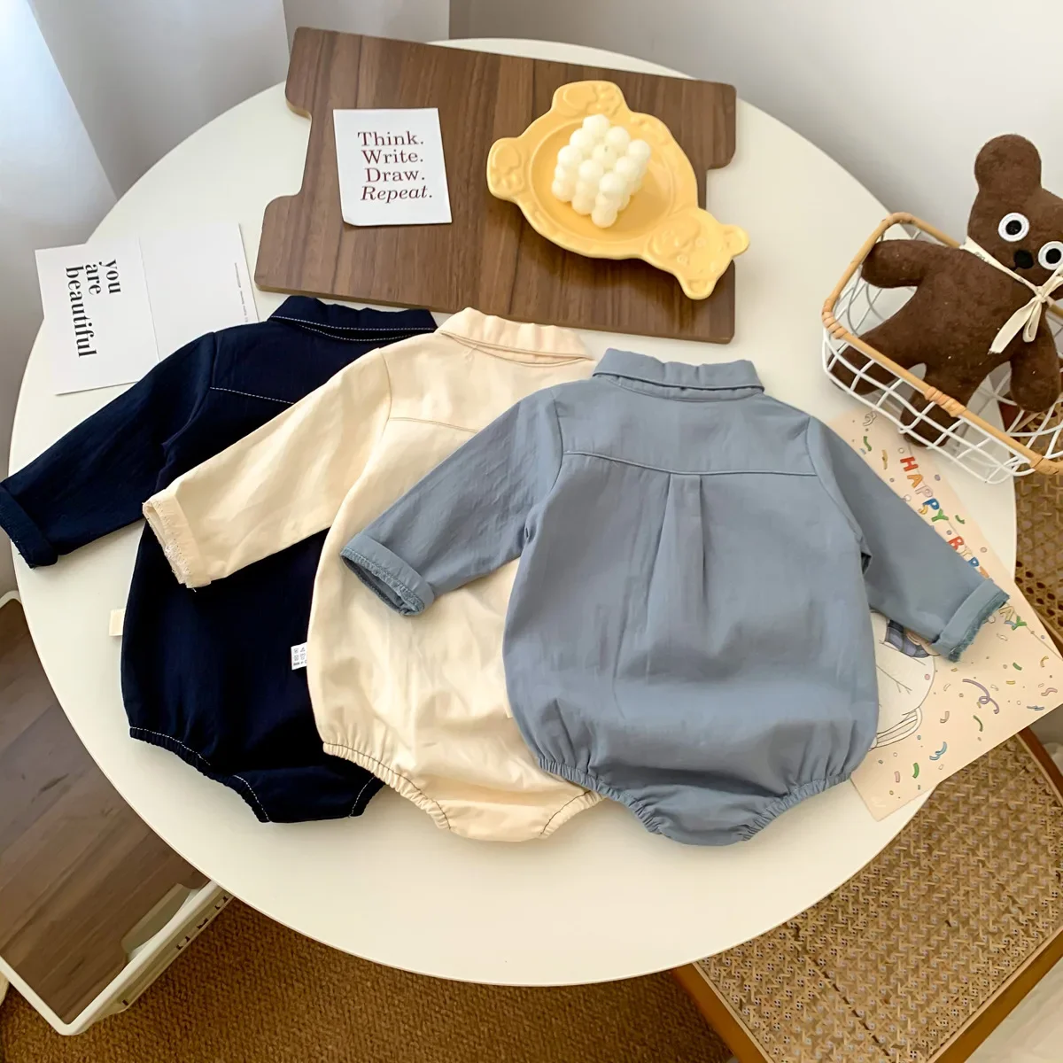 2024 Bodysuits Newborn Baby Prince Summer full Sleeve Bow Tie Gentleman Style Outfits Infant Kids Jumpsuits Cotton Clothing