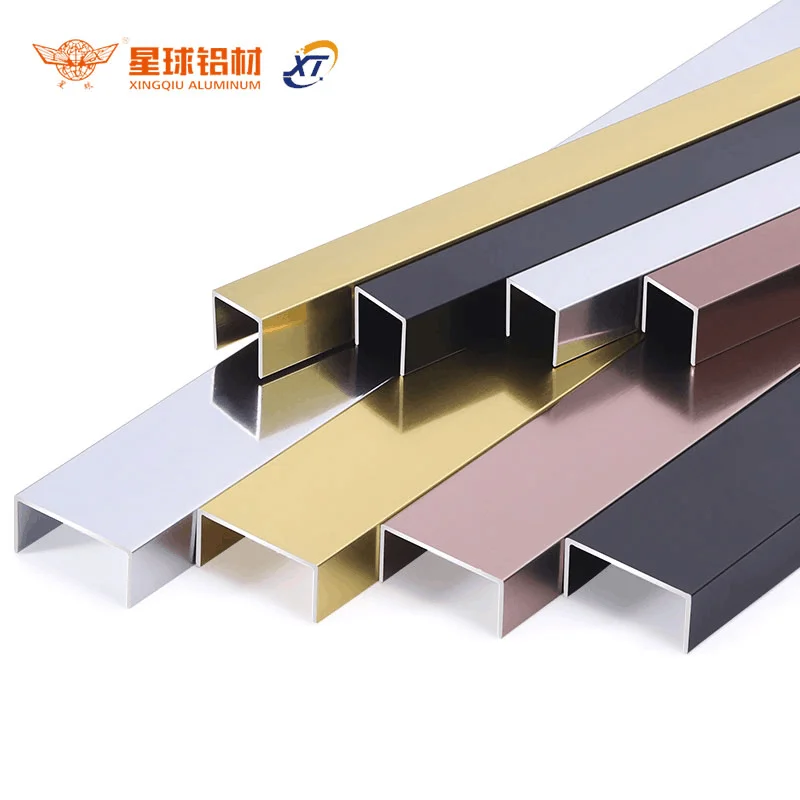 Foshan Aluminum Profile Manufacturer Factory customized Brushed Nickel  U-Channel for shower Room profile