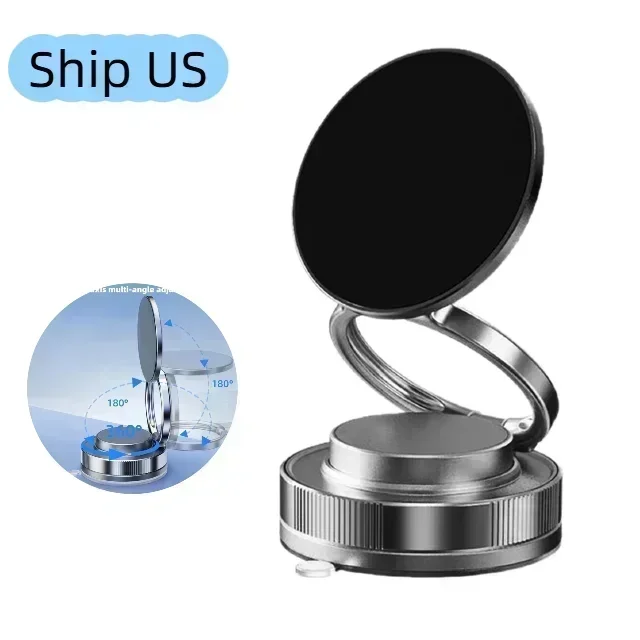 

360° Adjustable Vacuum Suction Cup | Super Strong MagSafe Magnetic Holder | 2025 Alloy Portable Car Phone Stand