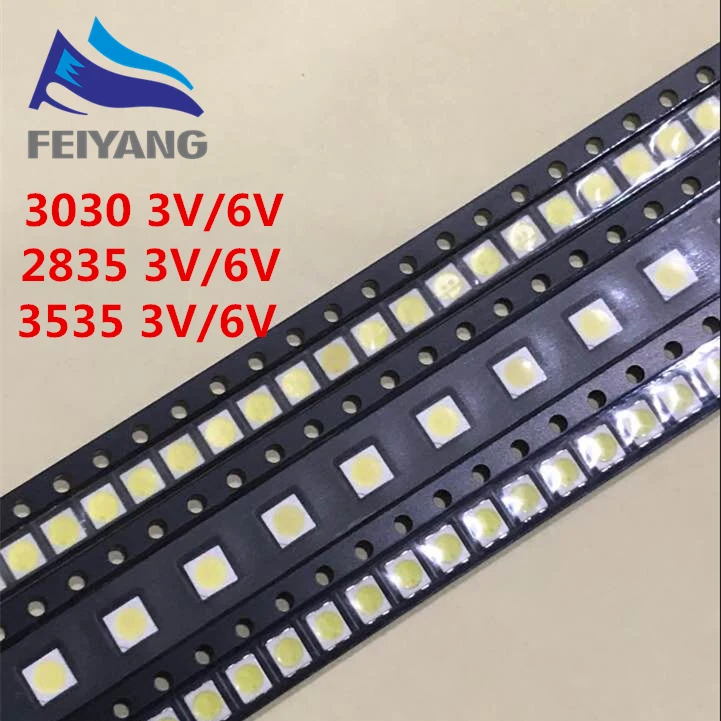 50-100Pcs For LG led tv backlight 2835 3030 3535 3V 6V 1W 3W kit electronique led for lcd tv repair Cool cold white