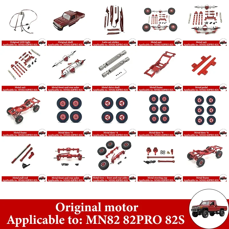 

Upgraded/MN82/MN82S/Metal Parts Pick Up 2.4G/4WD/Off-road Crawler Remote Control Vehicle Toys for Children Kids MN MODEL