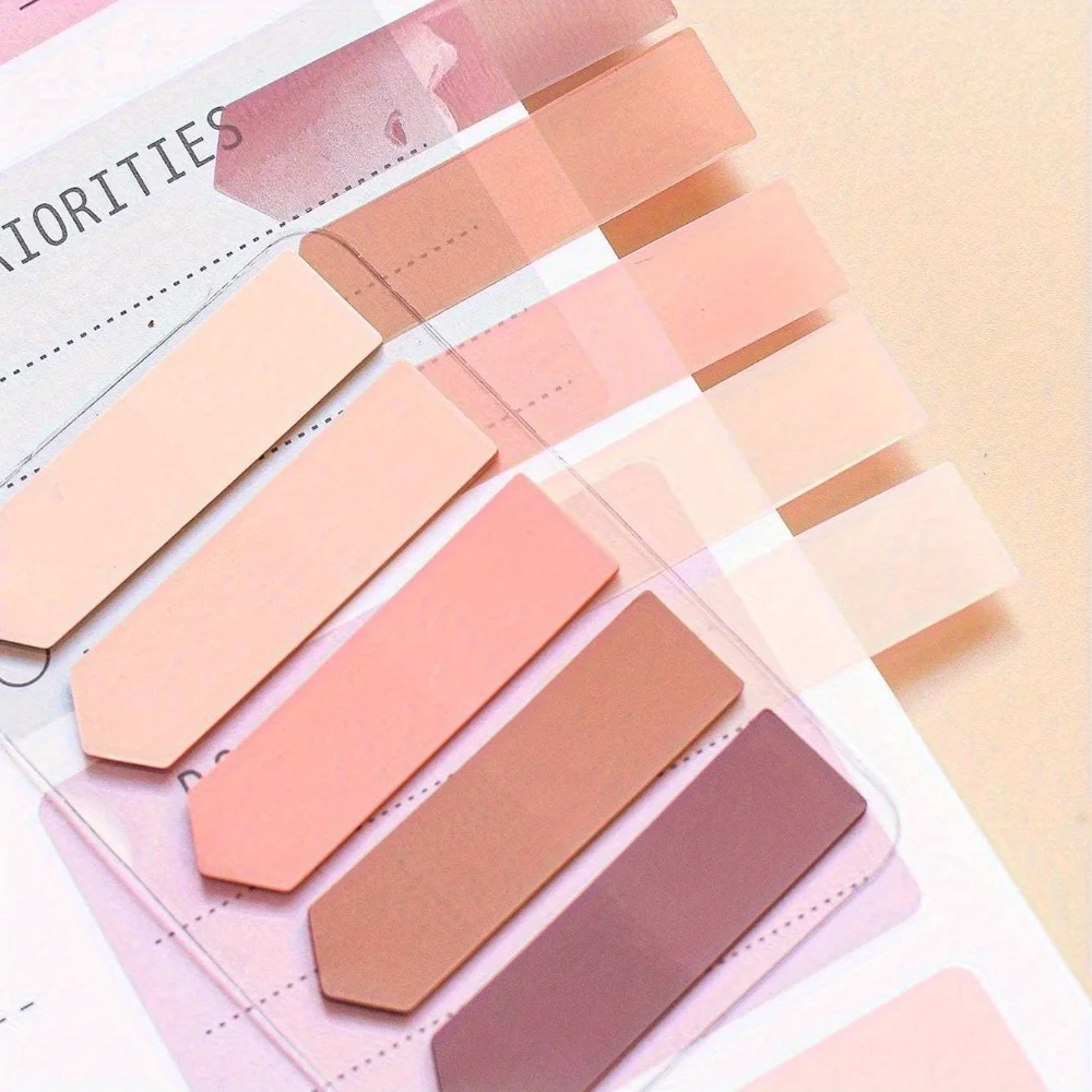 1セットのパステルアロー付箋 - アソートカラー、透明ページマーカー、学生やオフィスでの使用に最適