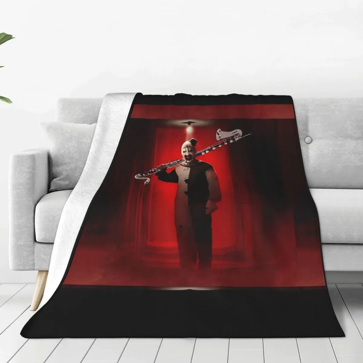 The Terrifier Art The Clown Soft Warm Blanket Travel Plush Bedding Throws Novelty Couch Chair Flannel Bedspread Sofa Bed Cover