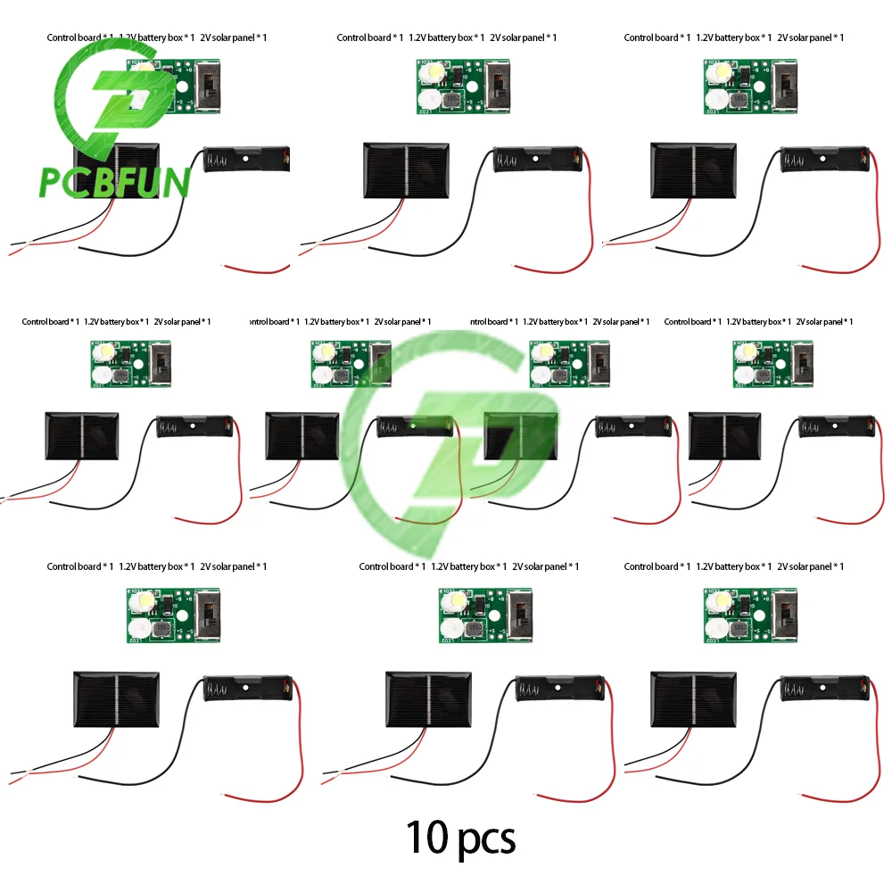 1/5/10pcs 1.2V Solar Lawn Light Lantern Controller Board Ni-MH Battery Road Lamp Circuit Module for Home Solar Landscape Light