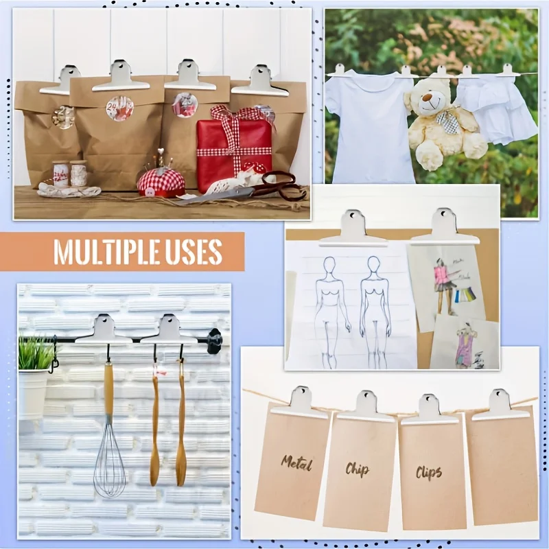 3pcs Durable Metal Folders | Home Office Desk Clips, School Supplies Sturdy