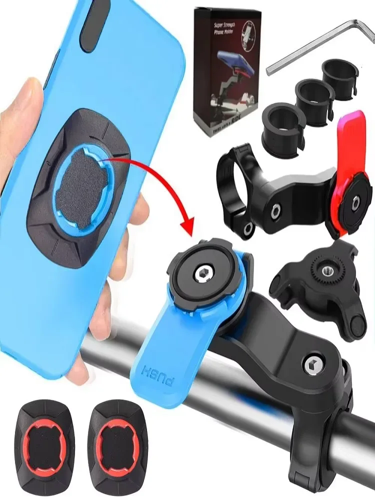 AliExpress Quick Lock Motorcycle Bike Phone Holder Phone Bracket Vibration Damper Bike Handlebar Navigation Support for 4.7-7.2'' Phone