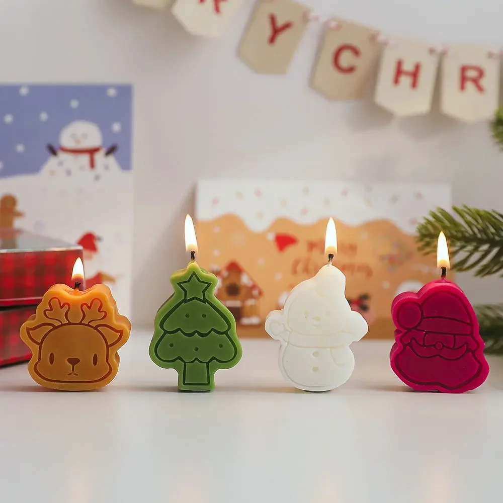 

4PCS/Box Christmas Scented Candles Festival Gift Box Creative Aromatherapy Candle Home Decoration Ornament Wholesale