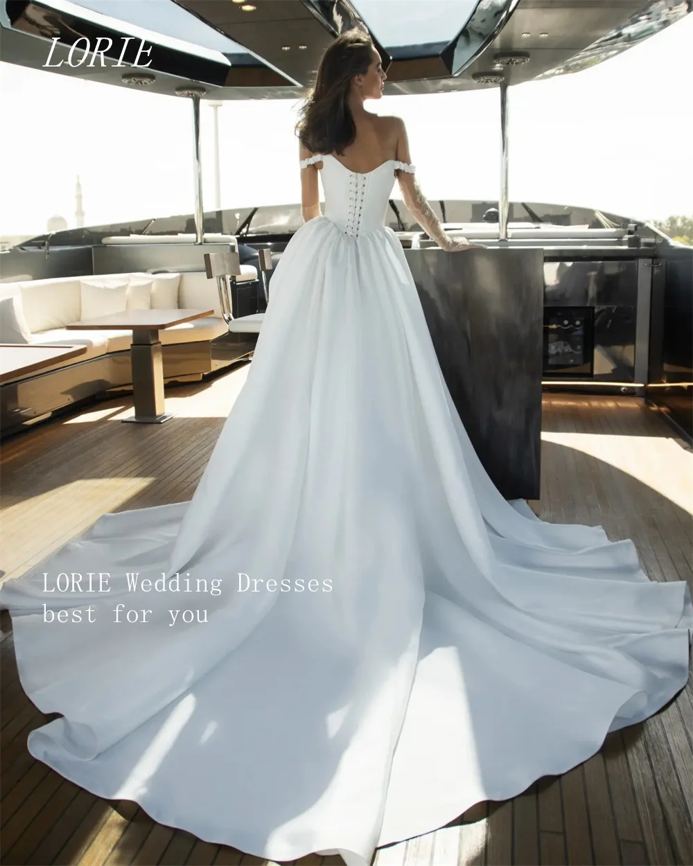 LORIE luxe une ligne robe de mariée élégante chérie robes de mariée plissé hors de l'épaule robe de mariée personnalisée 2026