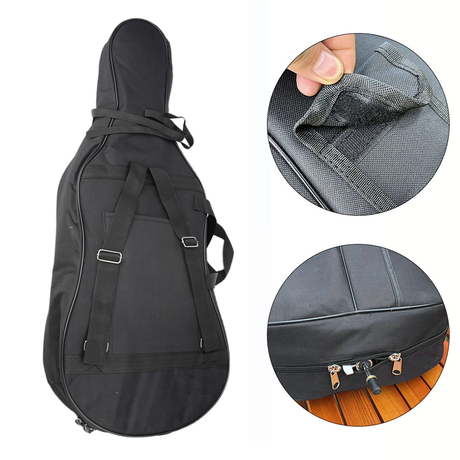 

New Practical Cello Case Case Case, 1/8 Cello 1/8 Size Black Parts Waterproof With Back Pack Straps Accessories