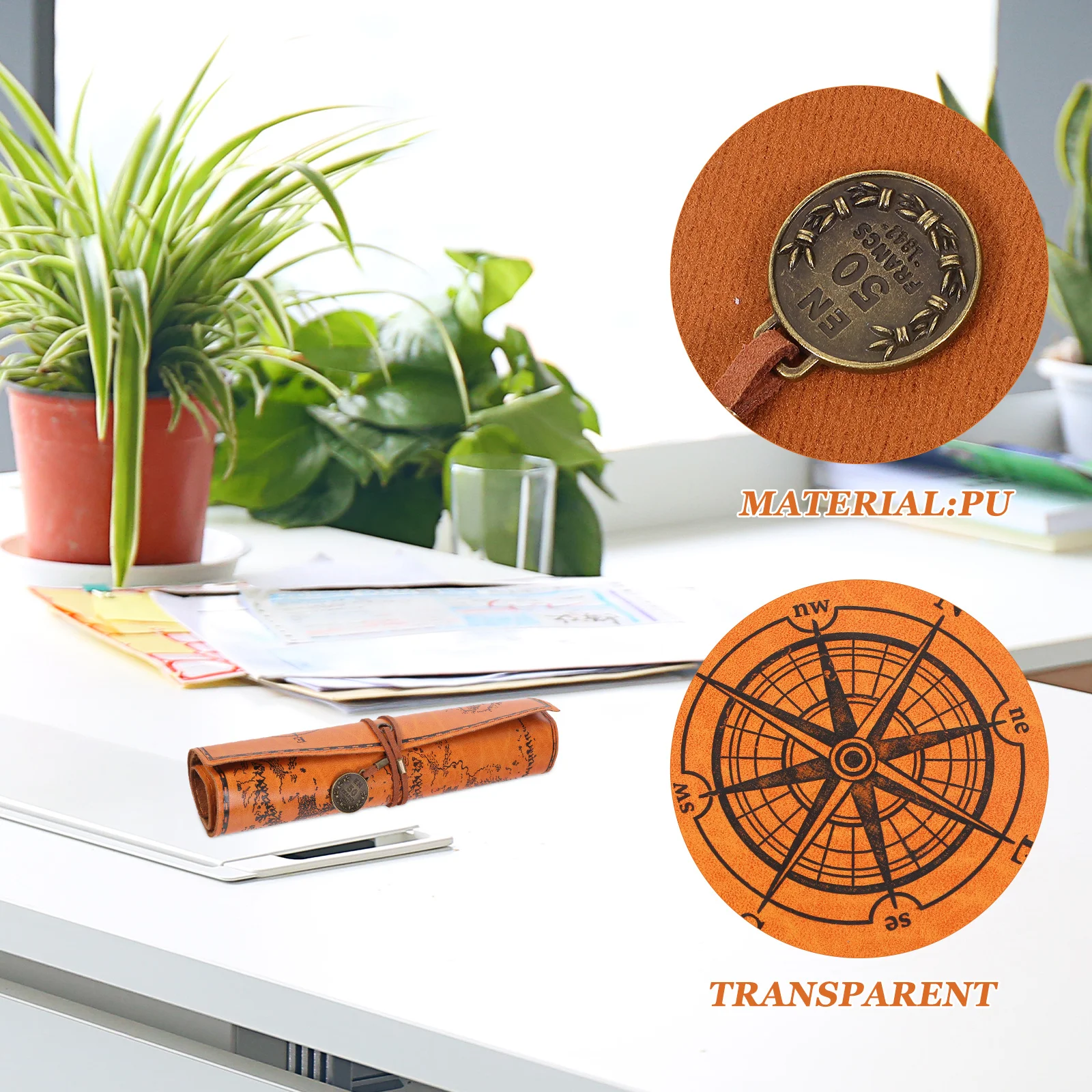 

Pencil Roll Up Case Large Capacity Anti-Wear Pen Wrap Organizer Roll Up Pouch Vintage Style Pencil Holder for Artists