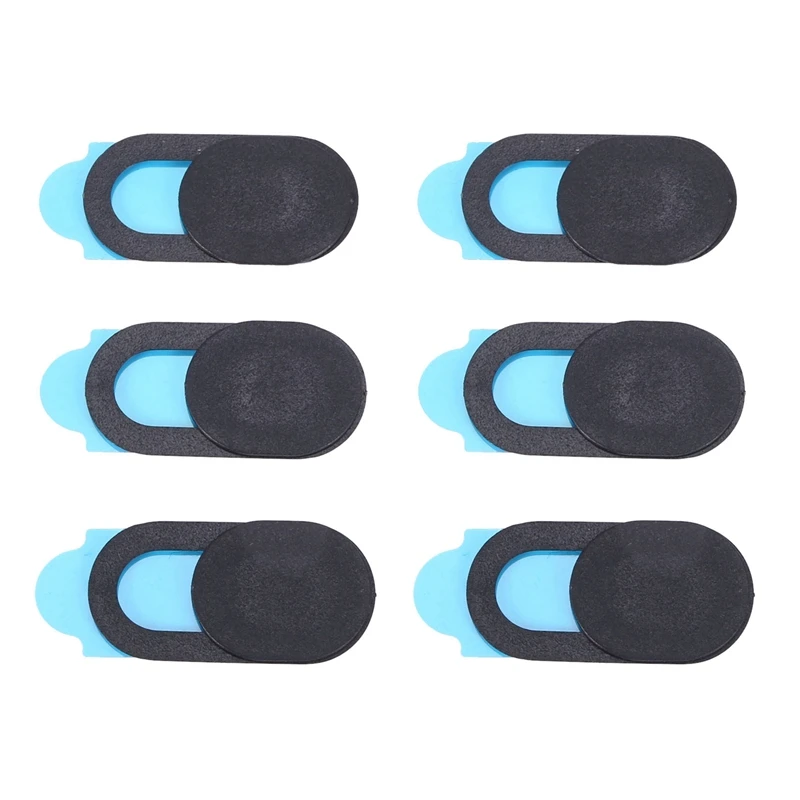 6Pcs Plastic Camera Shield Stickers Notebook PC Tablet PC Mobile Anti-Hacker Peeping Protection Privacy Cover Black