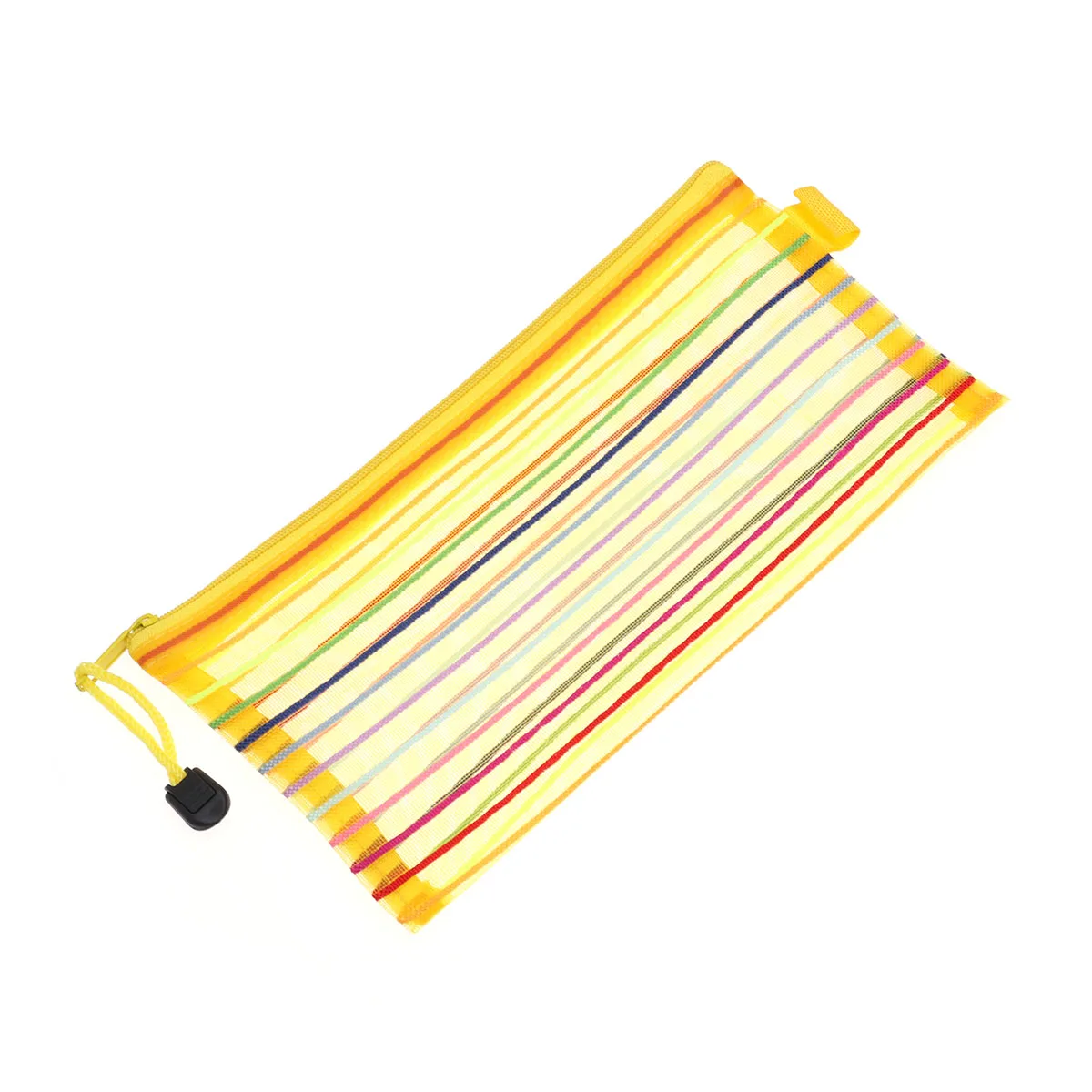 

12PCS Nylon Pencil Case Colorful Stripe Pouch Zipper Mesh Storage Bag Student School Supplies Lightweight Travel Accessories