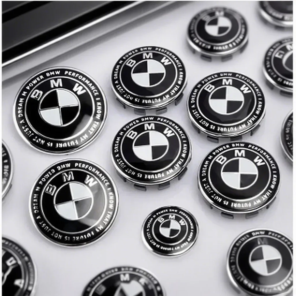

7Pcs front and rear car logos hub center cover steering wheel sticker for bmw F36 X5F15 G21 E61 X1F48 X3E83 X1E84 E39 G30 G20