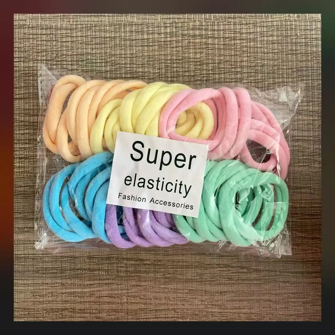 Ladies hair-free rubber bands without seams, high elastic color towel rings, high ponytail hairdress styling hair tie