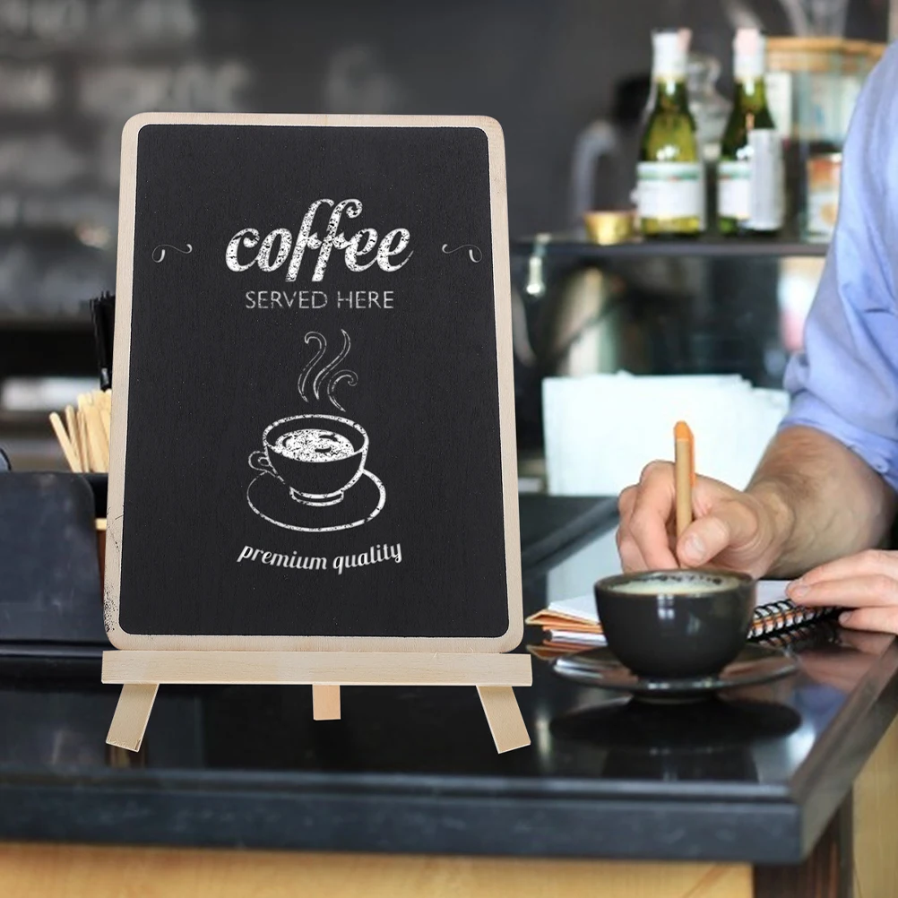 

4pcs Standing Chalkboard Sign Desktop Memo Erasable Message For Store Wedding Small Tabletop Blackboard With Stable Stand