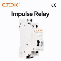 ETEK Impulse Relay Household Bistable Latching Auto Control Relay 1P 2P 16A 1NO 2NO Coil 230V AC 110V DC EKLR