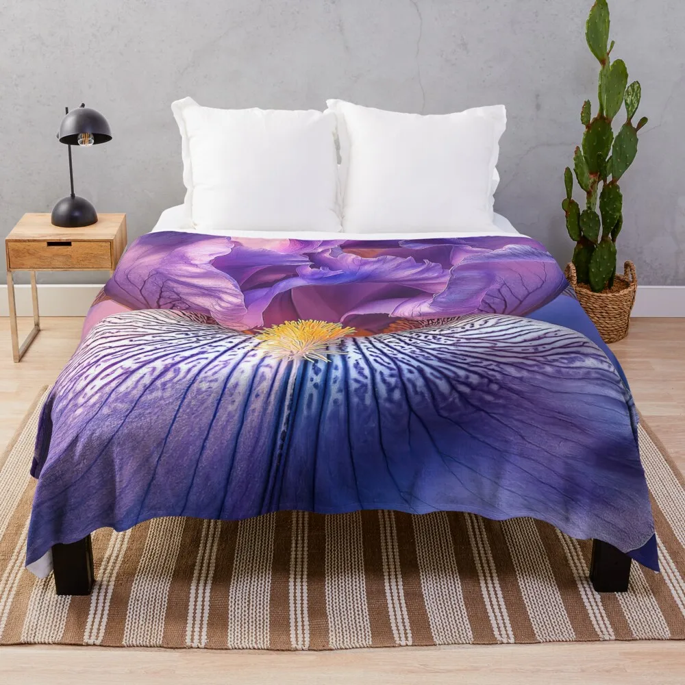 

Purple Iris Macro Throw Blanket Kid'S Sofas Comforter blankets ands Blankets