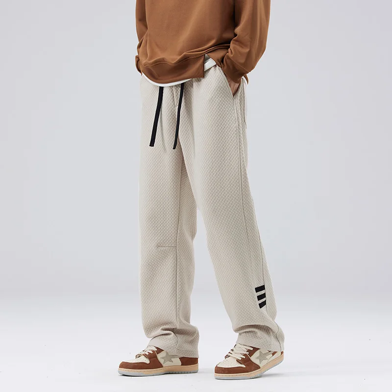 

Весенне-осенние мужские повседневные брюки, модные универсальные свободные леггинсы, спортивные штаны, молодежные, энергичные, модные, прямого кроя