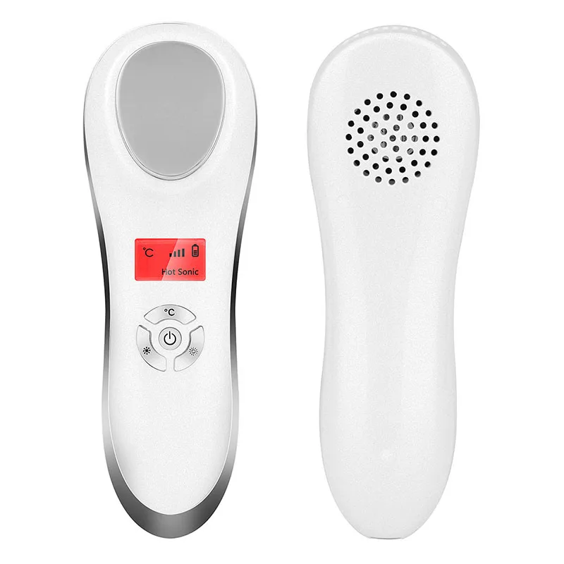 

Ultrasonic Vibration Thermal Cooling System Skin Firming Rejuvenation Sonic Hot and Cold Facial Beauty Massager