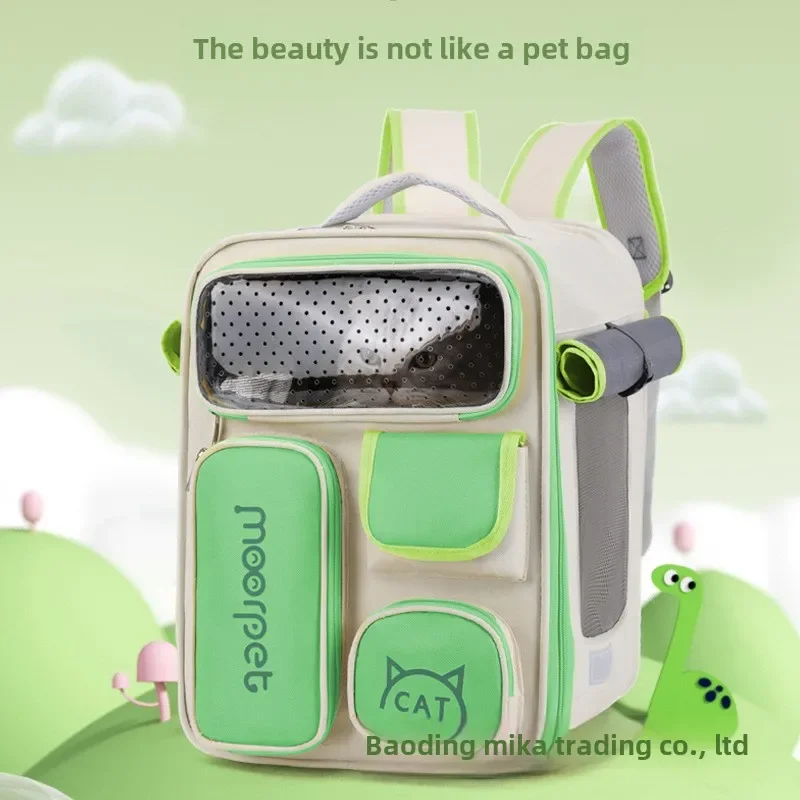 Pet Bag Going Out Backpack Breathable Large Space Portable Double Shoulder Cat Schoolbag Dog Pet Supplies Cat Travel Backpack