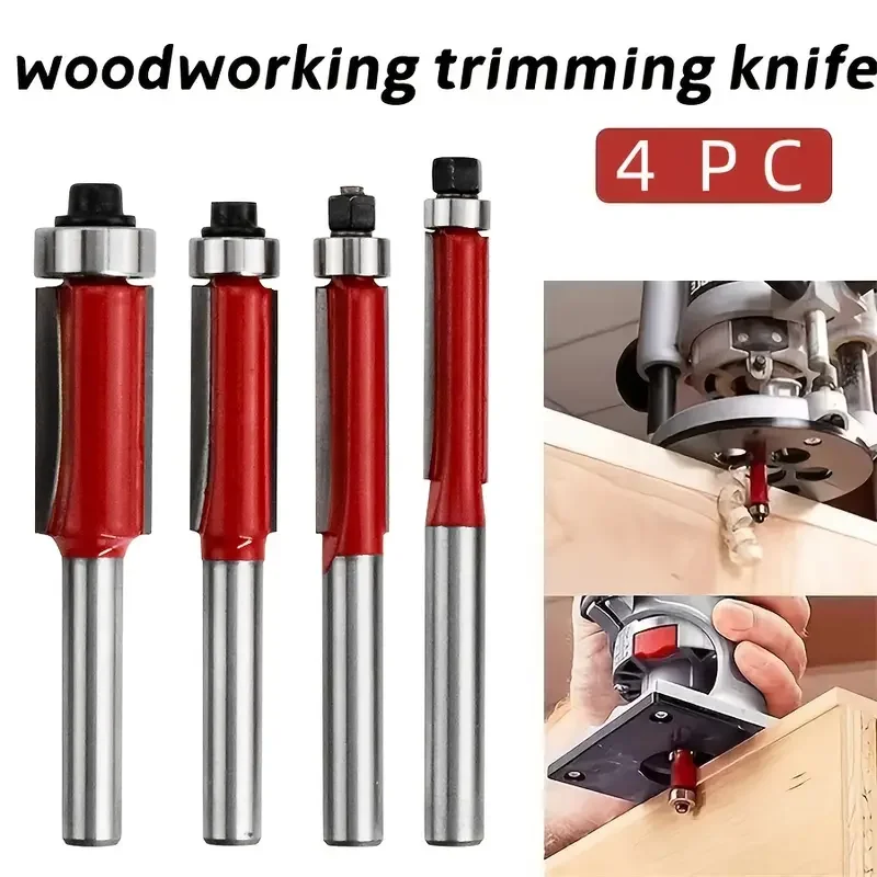 4-Piece Professional Embedded Dresser Router Bit Set - Woodworking Bearing Dresser for Maximum Accuracy