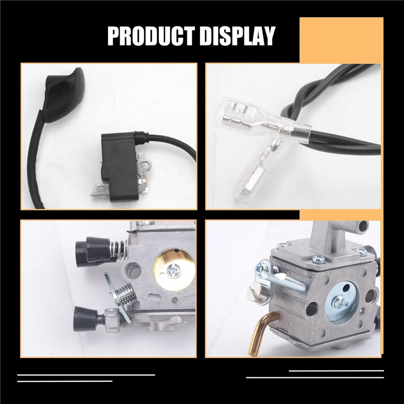 A50U Carburetor For STIHL FS120 FS200 FS250 Ignition Coil Air Filter Fuel Hose Tune Up Kit Trimmer Brushcutter