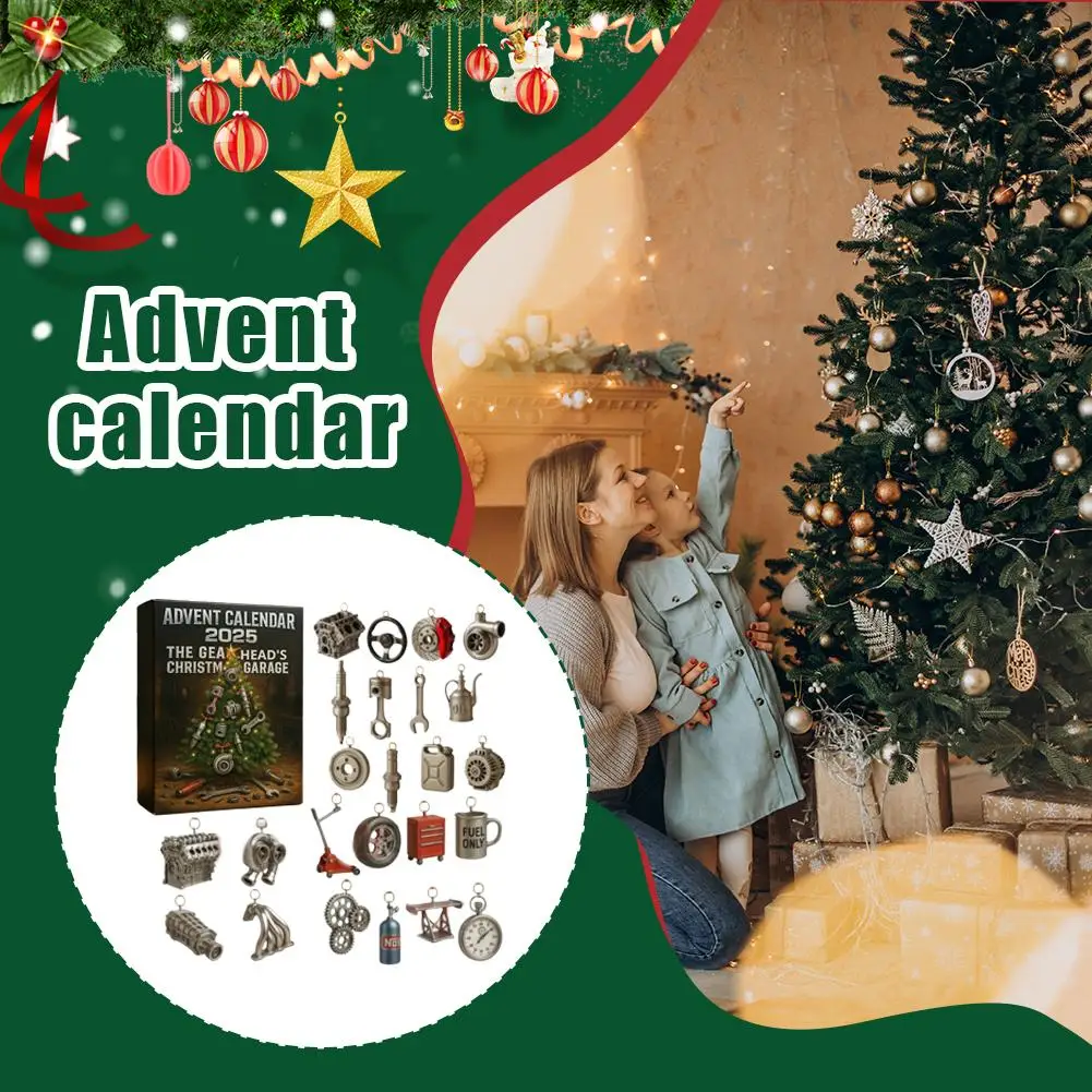 قطع غيار السيارات الديكور 2025 تقويم القدوم عيد الميلاد لعشاق السيارات والميكانيكا العد التنازلي التقويم العطلات تقويم القدوم #4