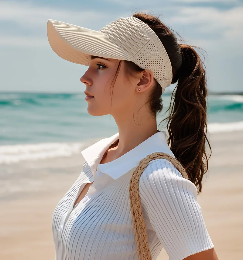 1pc Frauen Anti-Uv Sonnenhüte Atmungsaktive Einstellbare Leere Top Visier Kappen für Tennis Golf Laufen Reisen Strand Sport Im Freien hut – Detail 5