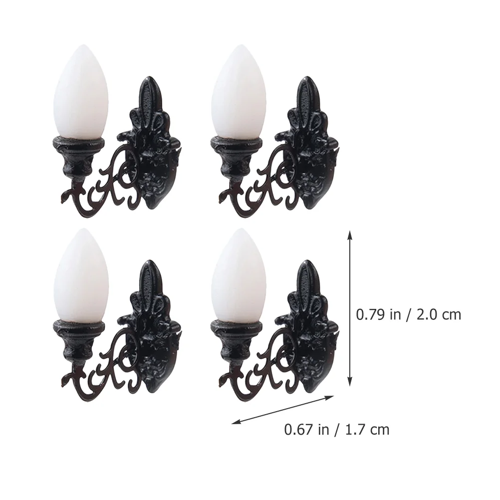 4 Pcs Dollhouse Wall Light Fairy Lamp Toy Accessory Mini Furniture Sand Table Materials Miniature Street Room