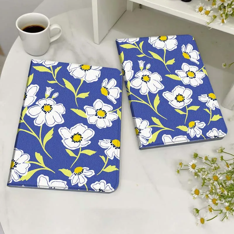 

Blue White Flower Pattern Case For Honor MediaPad MatePad 6 7 X8 M5 M6 V6 V7 T5 T10 T10s 10 11 SE C5e X8a Pro Lite Tablet