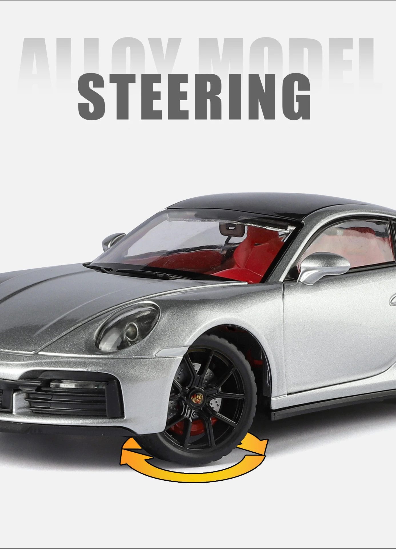1:24 Porsche 911 992 Turbo S Legierung Sportwagen Modell Druckguss Metall Rennfahrzeug Auto Modell mit Simulation Sound und Licht Kinderspielzeug Geschenk – Detail 10