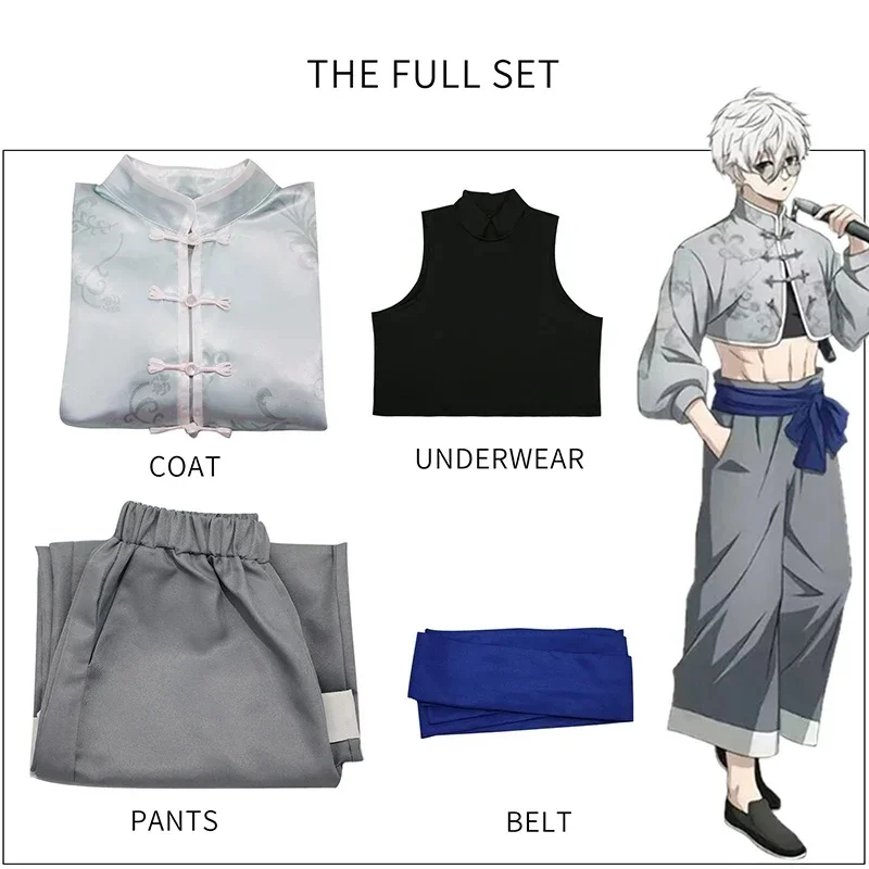 Nagi Seishiro Cosplay Anime blau Schloss Seishiro Nagi Cosplay Kostüm Perücke Kung Fu Tang passt chinesische Elemente Cheong sam Männer Frauen