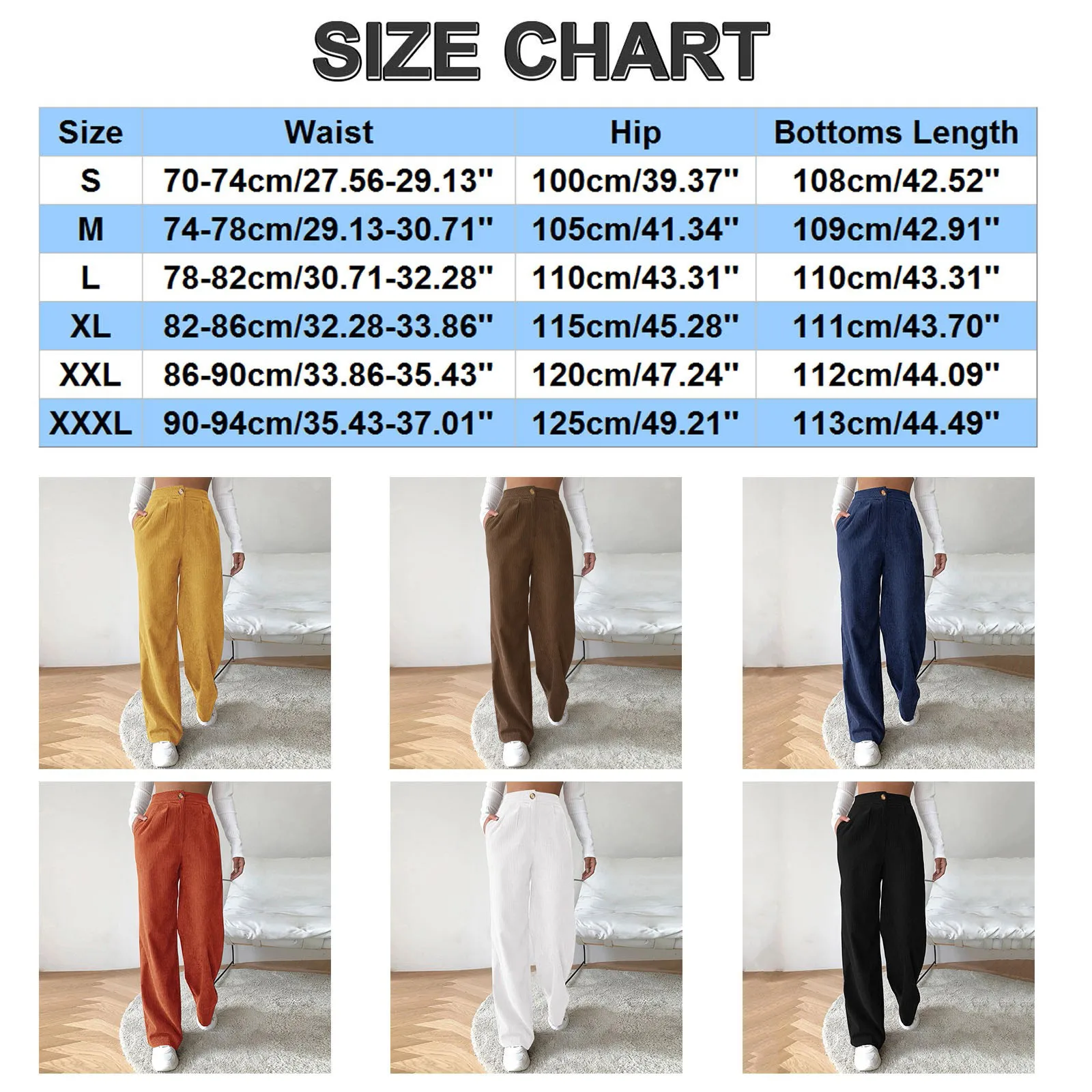 Women Black Corduroy Pants Autumn Winter Warm Casual Straitgh Trousers Vintage High Waist All Match Loose Wide Leg Pantalones