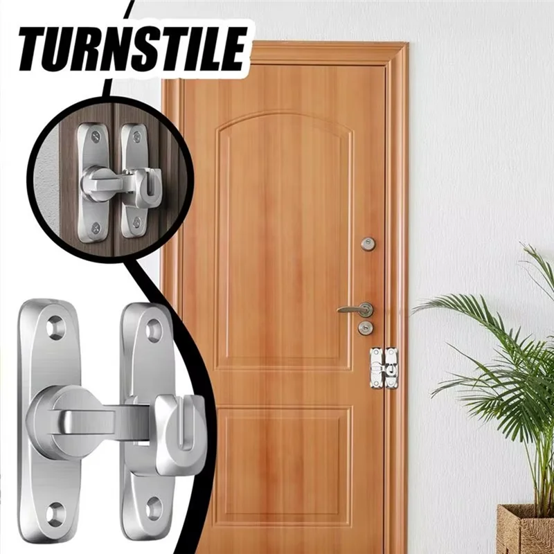 

FEDI-Flipping Latch Door Lock Aluminum Alloy Heavy Duty Flipping Door Latch Anti-Theft Hardware 90/180 Swing Door Latch