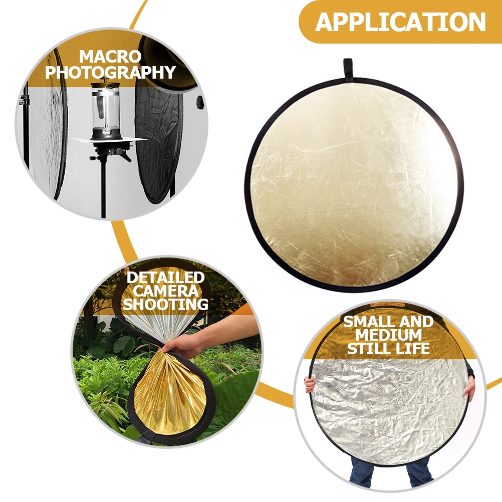 

Two in One Collapsible Photography Reflector Made of Nylon Portable Photo Reflector Round Disc for Light Softening Photo