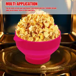 Microwave Popcorn Bowl Silicone Popcorn Bowl Microwave Foldable Popcorn Maker Silicone Small Popcorn Bucket Bowl with Lid