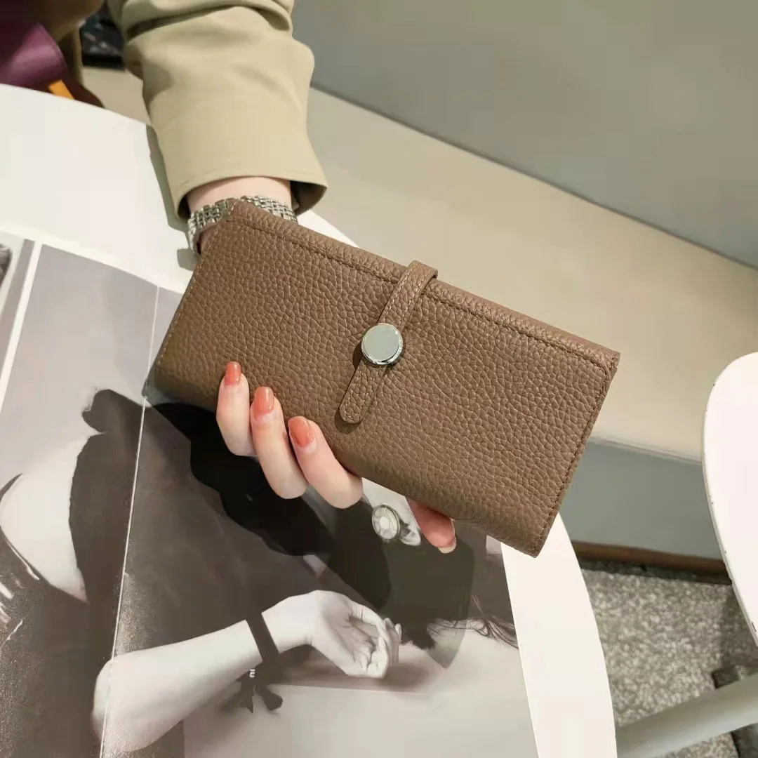 

2024 Long Women Wallets Genuine Leather Purse Brand Design Clutch Bag Excellent Cowhide Billfold Card Holder Cell Phone Clutches