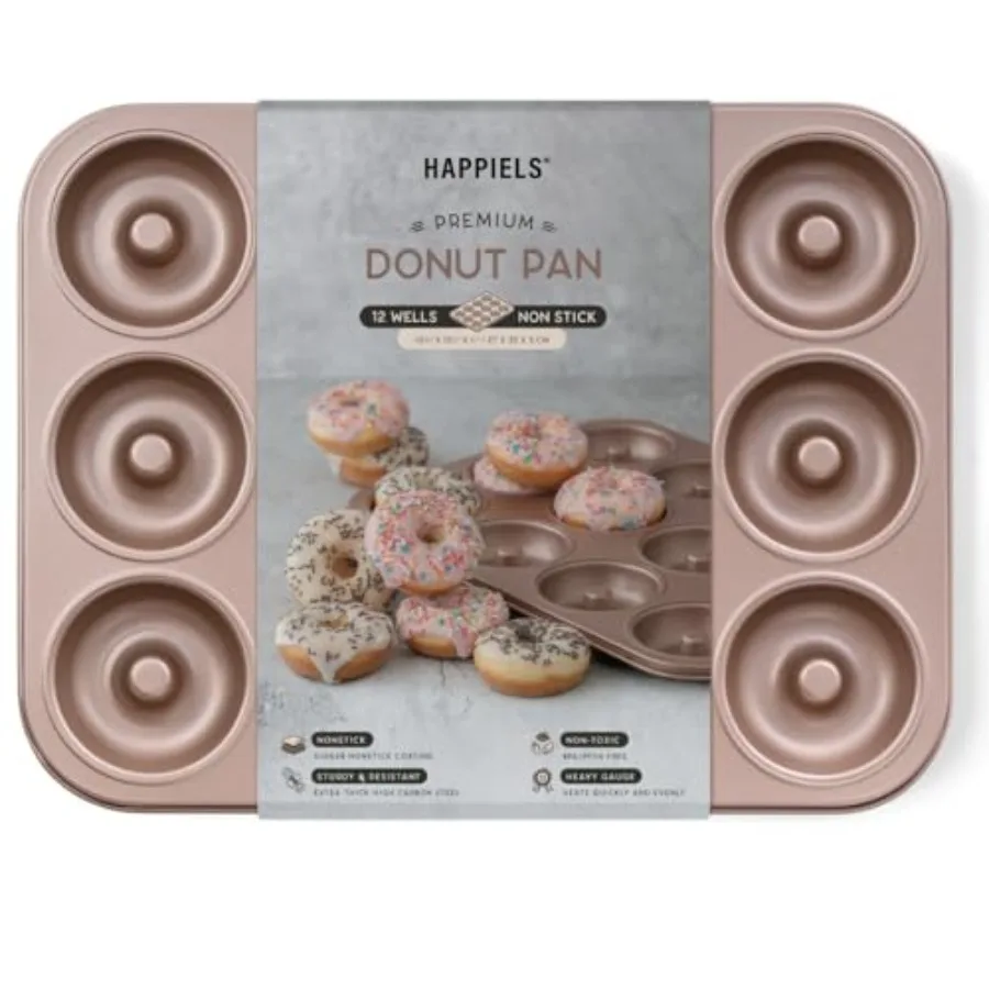 

12 Well Nonstick, Non Toxic PFOA and BPA Free Donuts Mold for Baking, Doughnut Tin for Oven, Doughnuts Pans and Molds Non Stick