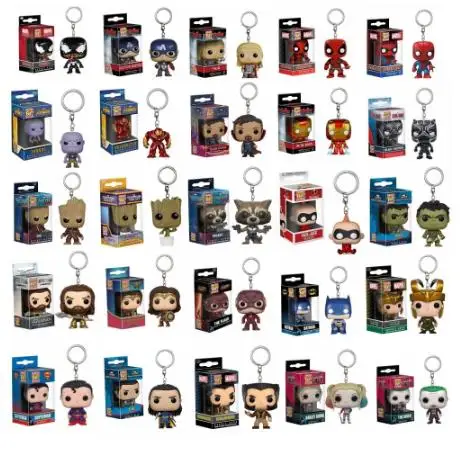 Funko Capitán América Inro Man Deadpool Spider Man Thanos Thor llavero juguetes muñeca de vinilo juguete de colección para los mejores regalos para niños