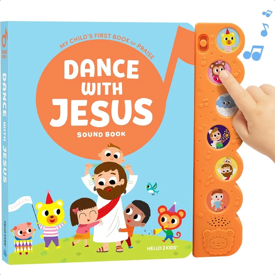 

Dance with Jesus Christian Sound Books for 6 Bible Songs Christening Baptism Gifts for Boys and Girls Religious Toys Interactiv
