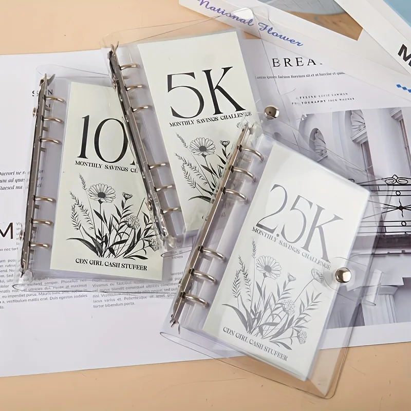12-Monats-Geldspar-Challenge-Ordner-Set mit Geldumschlägen, einfache und lustige Möglichkeit, 2,5K/5K/10K-Sparziele zu sparen – tolles Geschenk – Detail 3