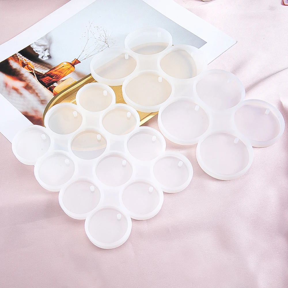 1PC Round Oval Silicone Mould DIY Epoxy Resin Mold for Jewelry Making Pendant Earrings Key Chain Accessories