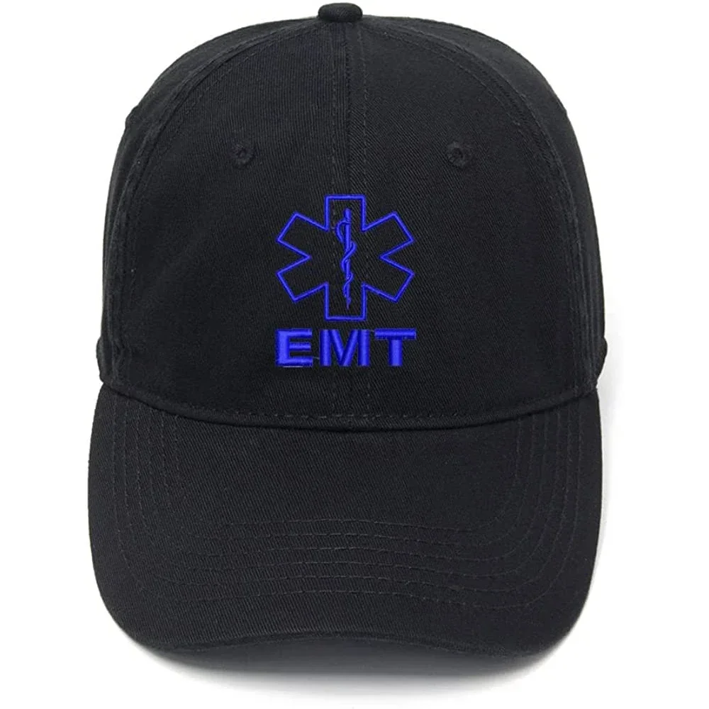 Lyprerazy Men's Baseball Cap EMS - Emergency Medical Embroidery Hat Cotton Embroidered Casual Baseball Caps